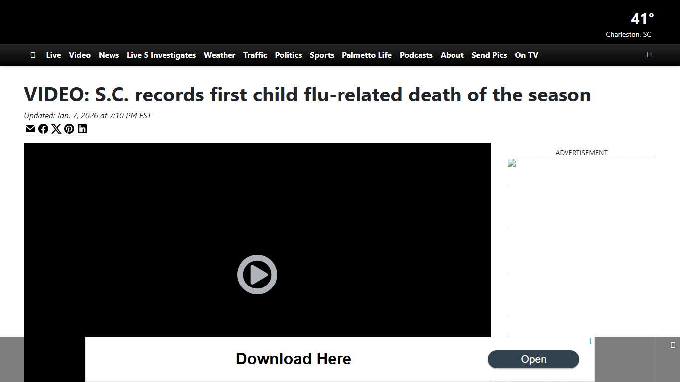 VIDEO: S.C. records first child flu-related death of the season