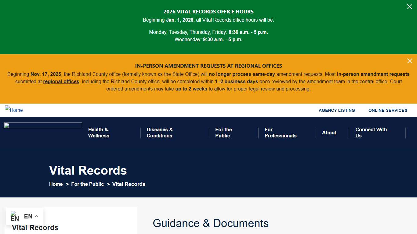 Vital Records South Carolina Department of Public Health